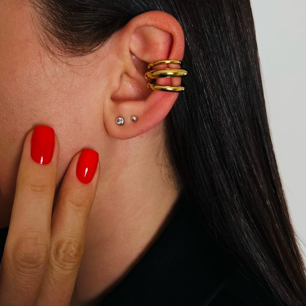 New Ear Cuff Earrings Non Piercing Trendy  Gold Ear Clip statement - Picture 4 of 7